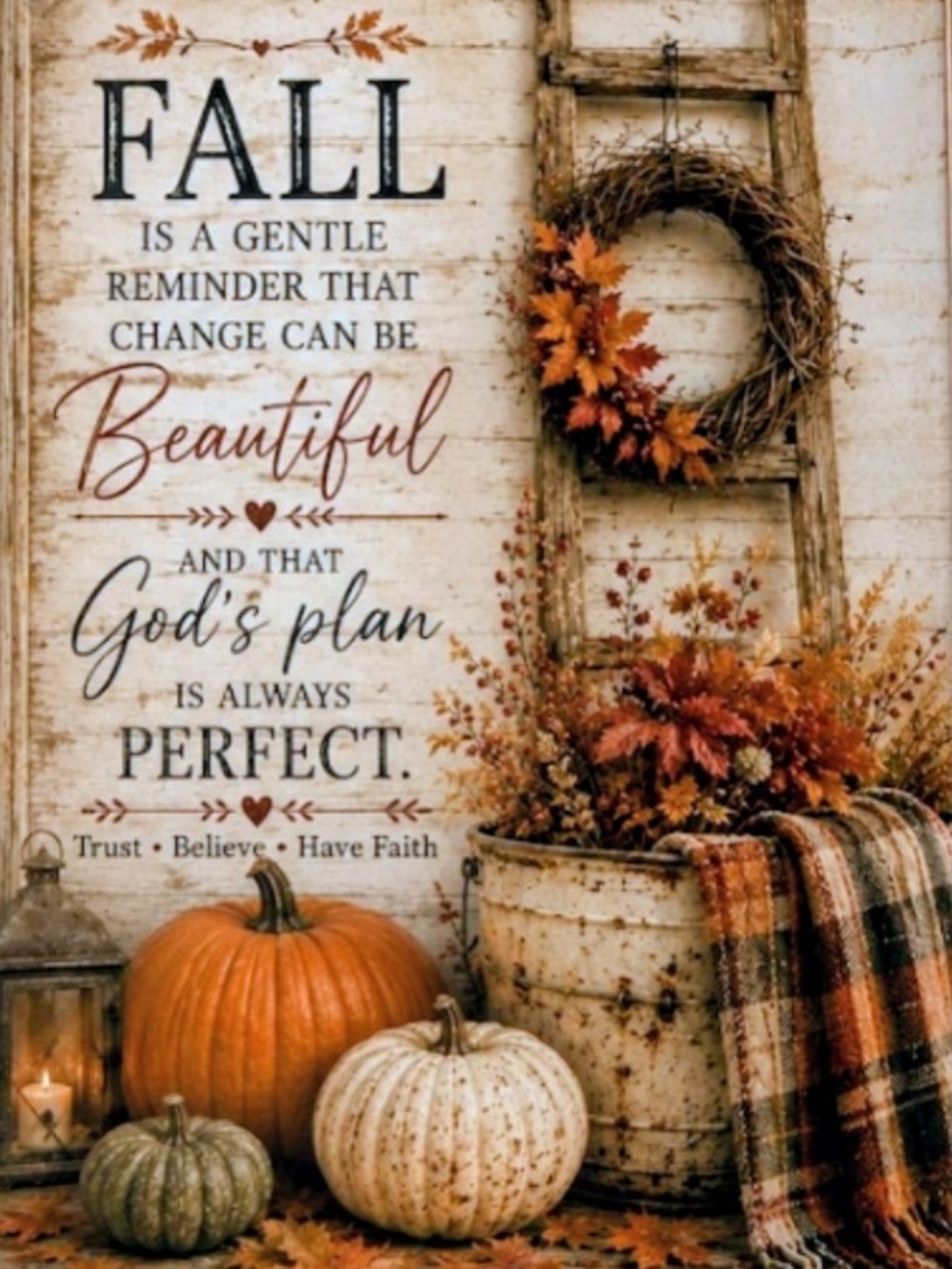 Fall Inspirational Wall Sign 8x10 Print